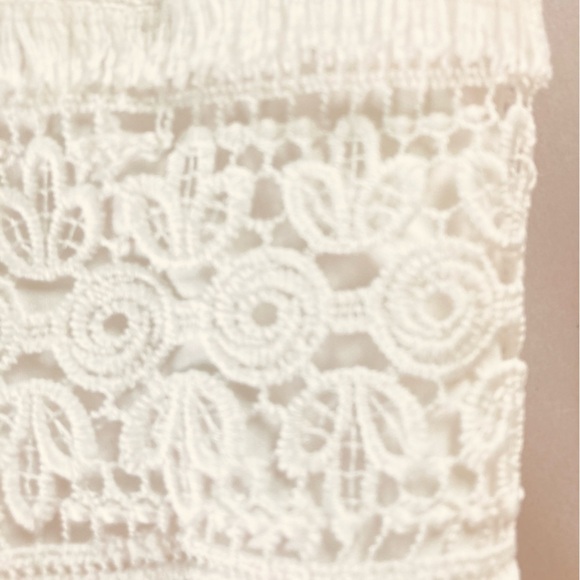 Sam Edelman White Square-Neck Strappy Lace Fringe Sheath Mini Dress (Size 10) - Picture 12 of 16